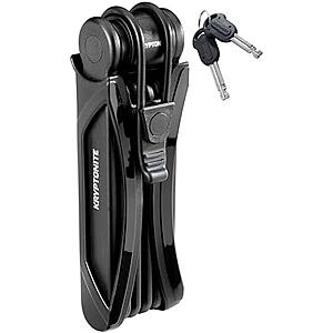 $25.50* | Kryptonite Anti-Theft Foldable Bike Lock w/ 2 Keys/Mount at Amazon